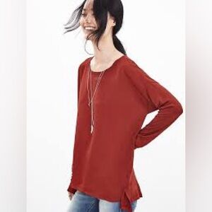 Banana Republic Mixed Media Long Sleeve Top